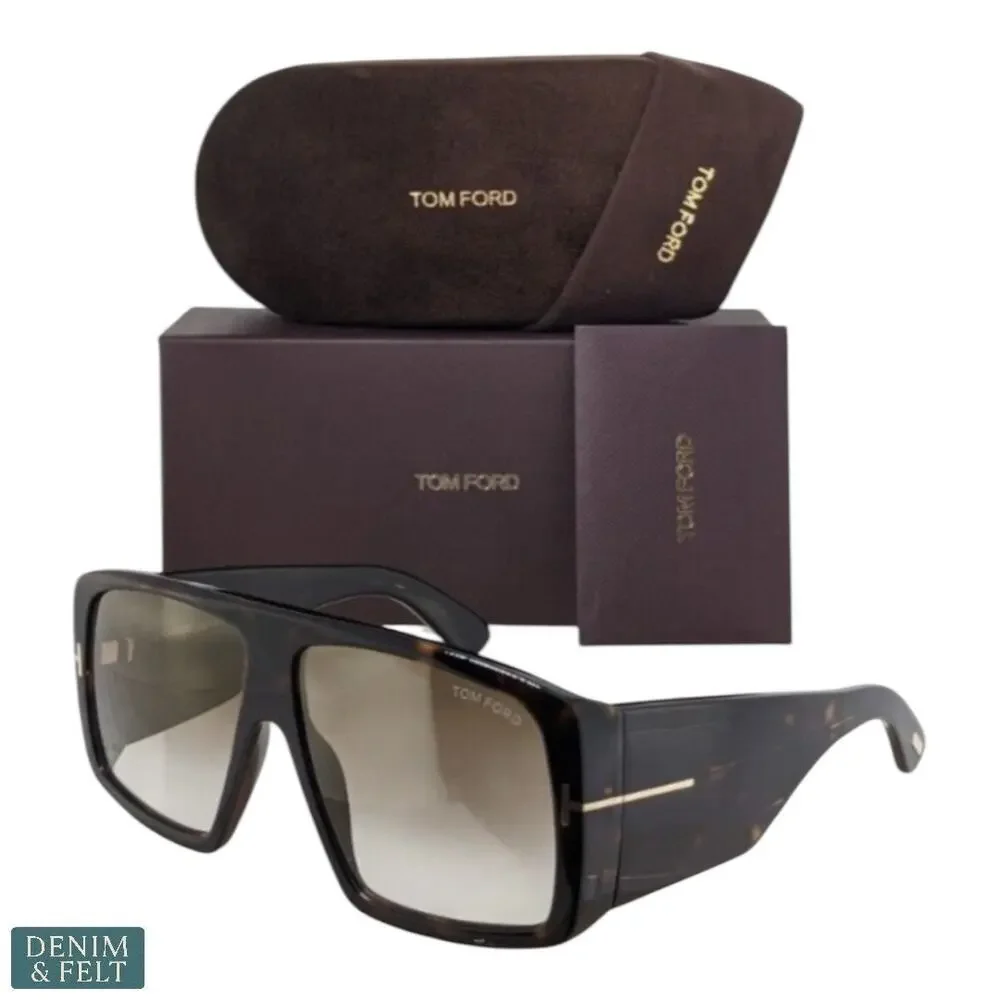 Tom Ford Raven FT1036/S Sunglasses Dark‎ Tortoise Brown Gradient 52F Italy NEW!!